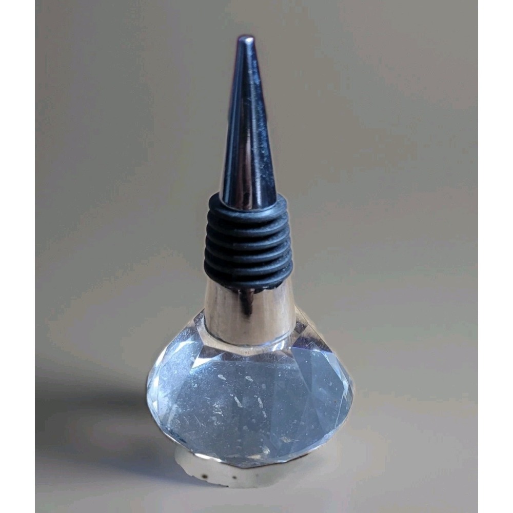 Clear crystal diamond shape metal wine stopper silicone sealer leakproof
